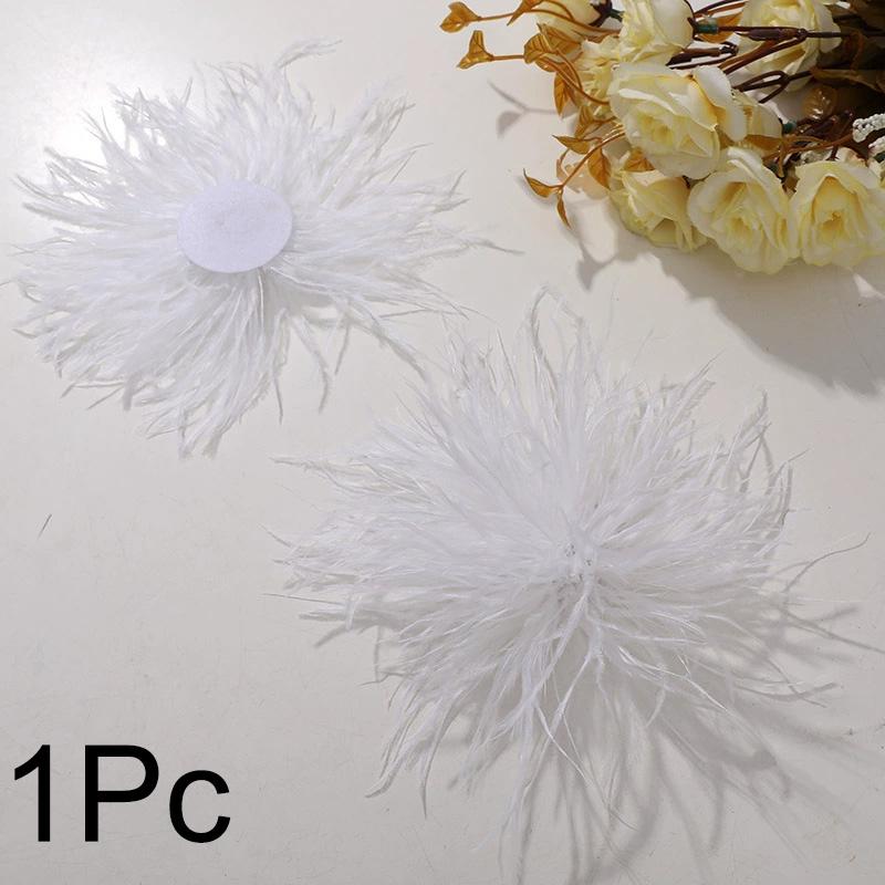 1Pc Feather Headwear Fashion Bridal Hairband Exquisite Ostrich Feathers Brooch Pin DIY Clothing Accessories Ostrich Feather