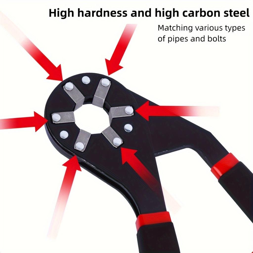 6 In / 8 In Multifunctional Adjustable Universal Wrench with Chrome Craftsman Wrench Grip Multifunctional Repair Hand Tool