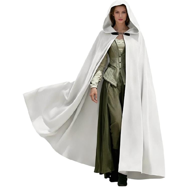 Renaissance Kapuzenumhang Halloween Mittelalter Kostüm Cosplay Langer Umhang Schal für Herren und Damen Geschenke