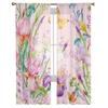 Flower Butterfly Leaf Printed Tulle Curtains Modern Sheer for Bedroom Balcony Window Decor Creative Home Fashion