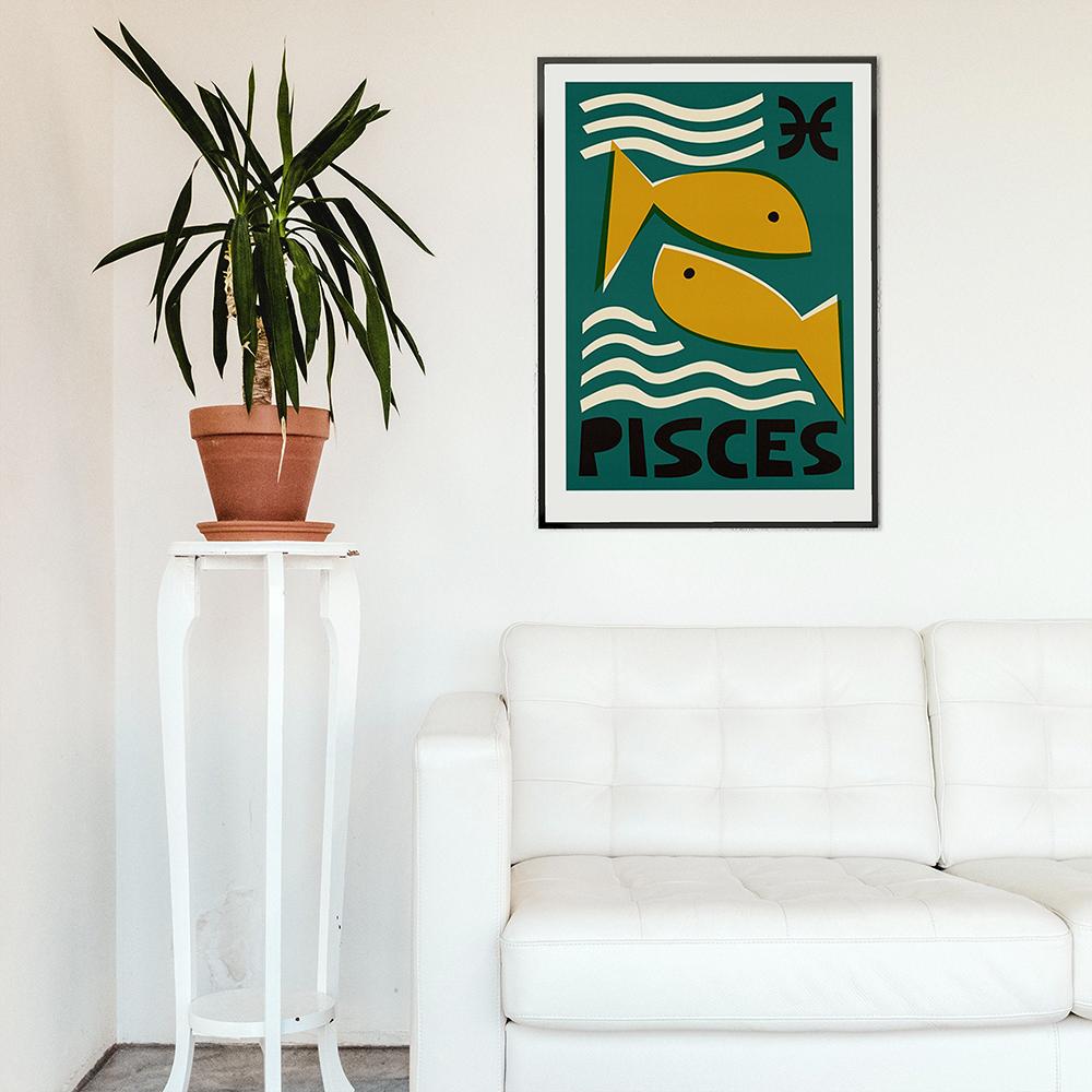 Wassermann Sternzeichen Wand Kunst Poster Druck Retro Stil Astrologie Abstrakte Glück Geburtstag Geschenk Leinwand Malerei Zimmer Home Decor