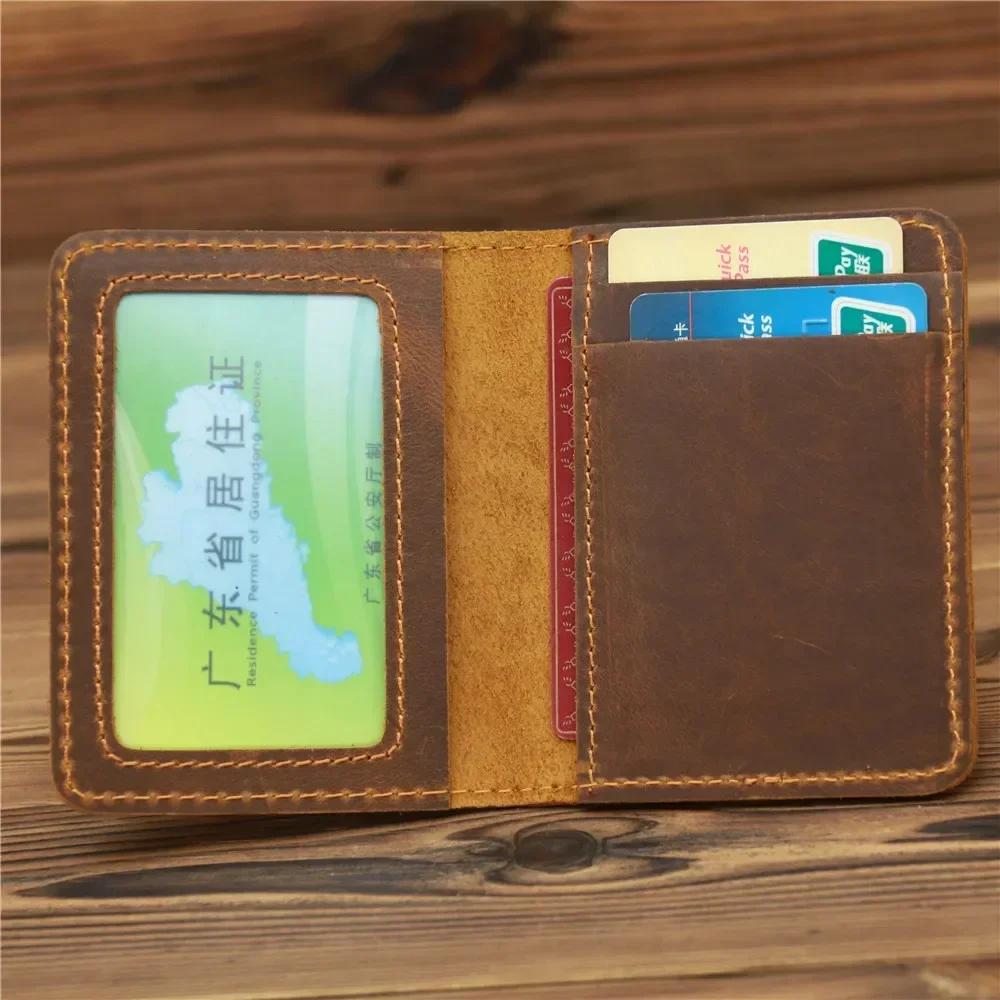 Handcraft Leather Credit Card Holder Vintage Small Wallet for Credit Cards Case and Driver License Vintage Gift for Men