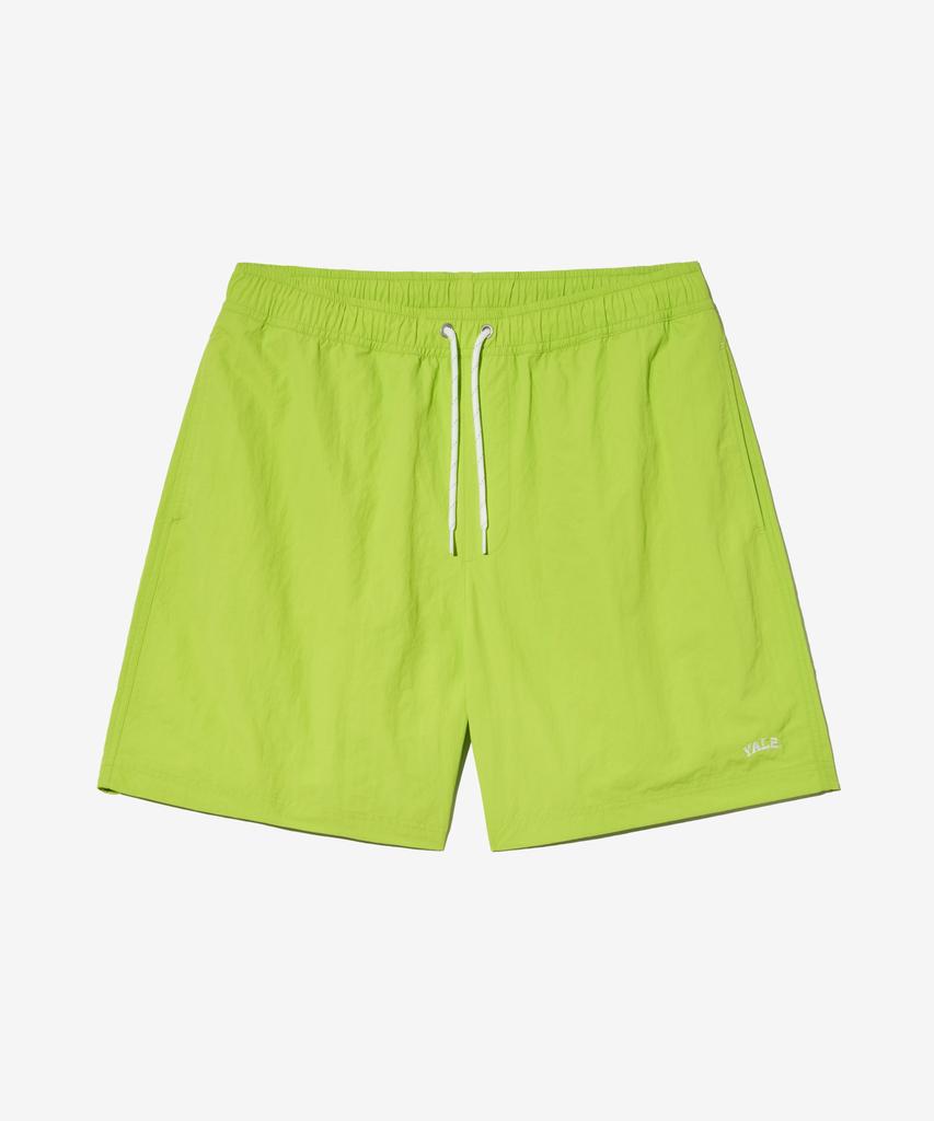YALE Nylon Small Arch Logo Beach Shorts Lemon Yellow