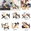 Sitting Woman and Dog Unique Gift Animal Sculptures Collection Wood Carved Collectible Figurines Tabletop Desk Shelf Decor