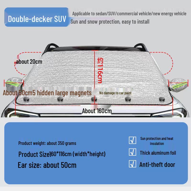 Thickened Windshield Sunshade Umbrella - Heat Insulation & Sun Protection