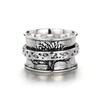 Vintage Wide Band Ring Carved Taraxacum on The Surface Rotatable Design Match Daily Outfits Dainty Party Accessory Gift for Her