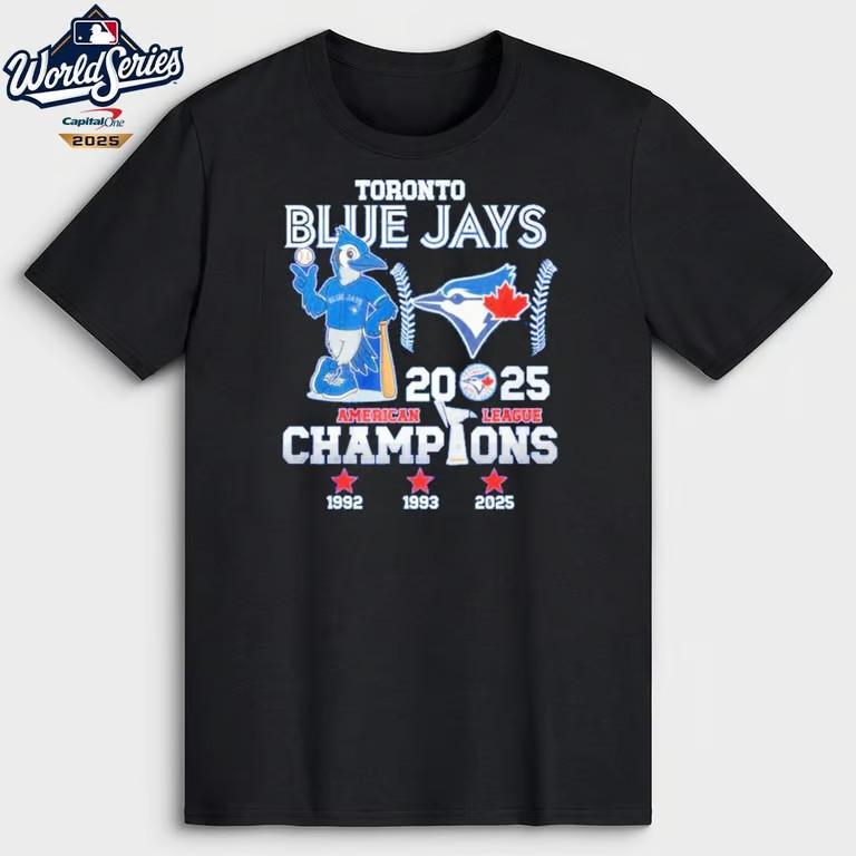 Blue Jays 2025 Чемпионы Американской лиги 1992 1993 2025 Футболка Унисекс Футболка L