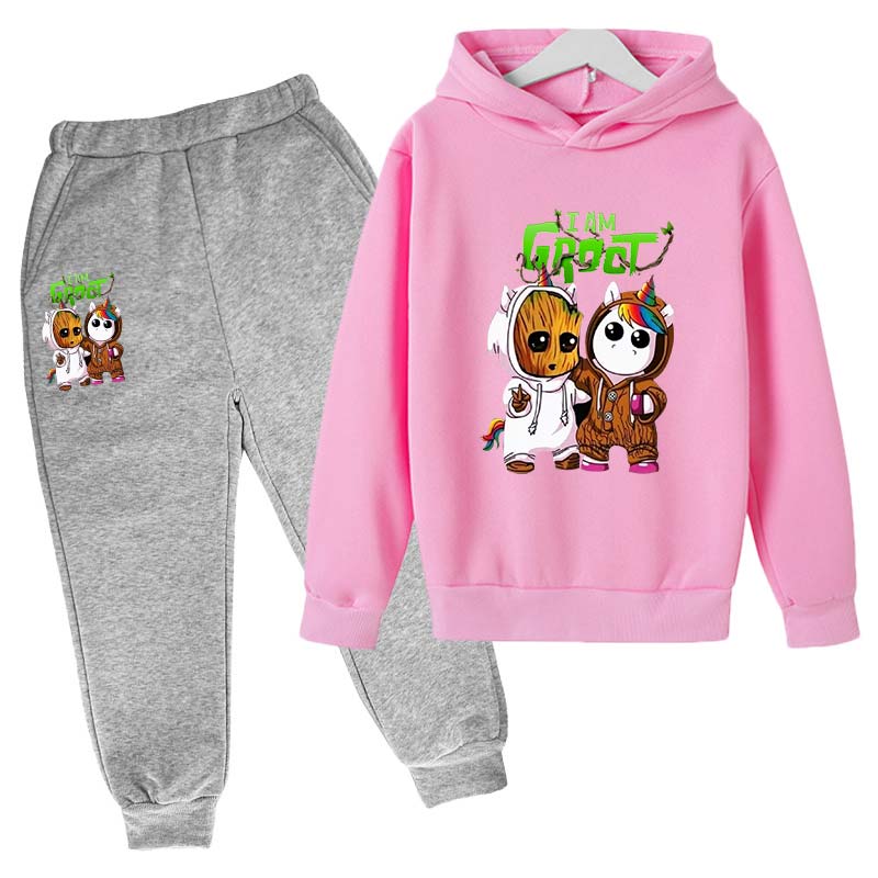 

Marvel Kids clothes Cartoon groot Hooded pant set Kids Hoodies for Boys Girls cosplay anime Pullover Sweatshirt Children Clothes 160