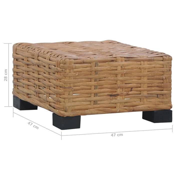 VidaXL Coffee Table 47x47x28 Cm Natural Rattan