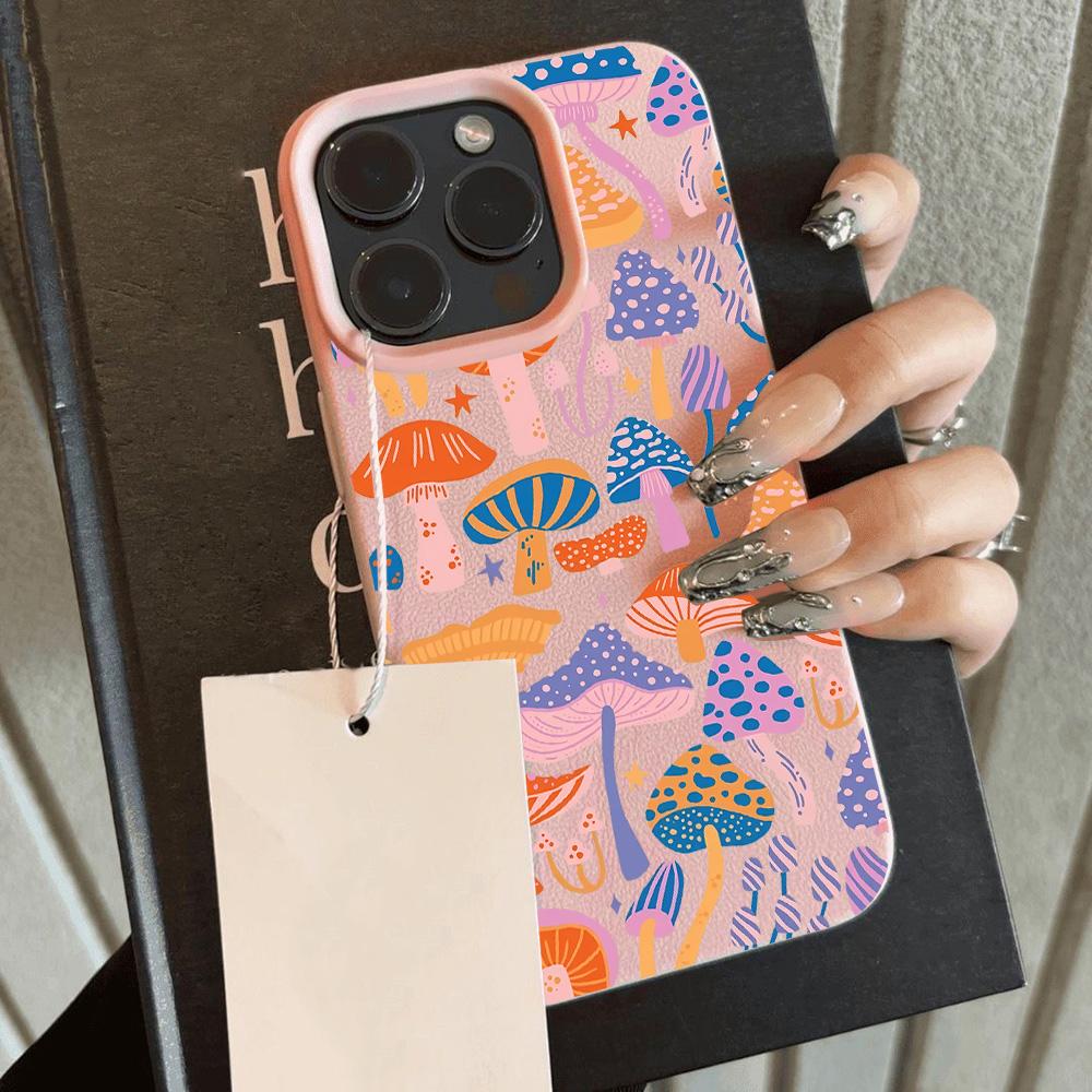 HOT Luxury Watercolor Flower Lichee leather pattern Phone Case For iPhone 17 16e 16 15 14 13 12 11 Air Pro Max Plus X XR XSMax