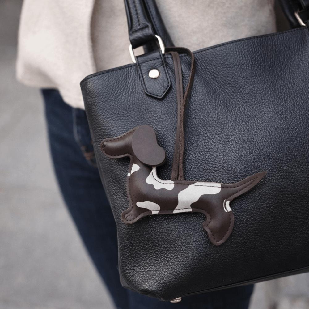 Cute Puppy PU Leather Key Ring Handmade Animal Bag Charm DIY Dachshund Dog Keychain  Keys Ornament