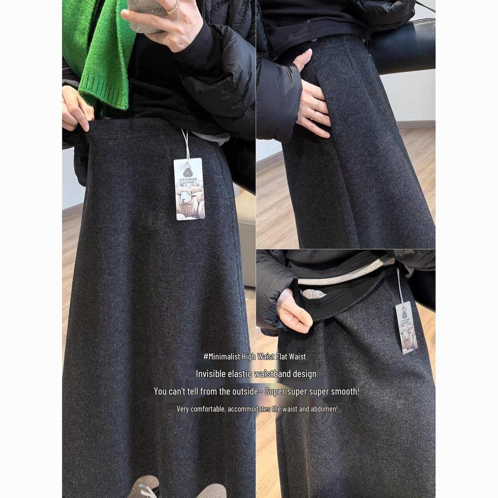 Elegant High-Waisted Wool Blend Midi Skirt – Minimalist, Warm, and Flattering Winter Style