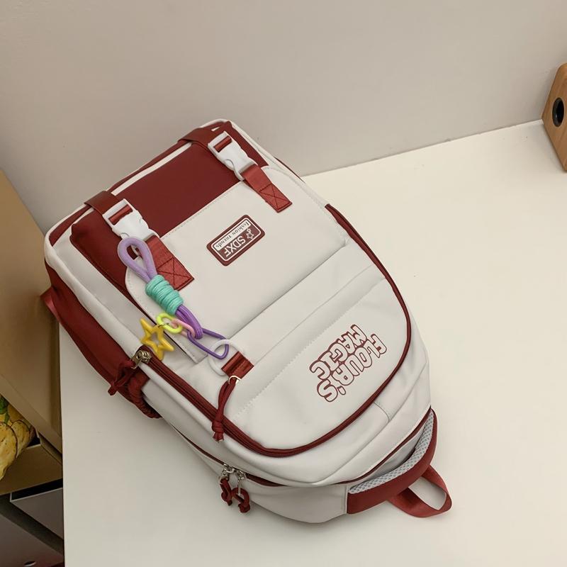 Рюкзак с цветными блоками большой вместимости — фото 13