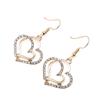 3 PCS Set Heart Shaped Jewelry Set of Earrings Pendant Necklace for Women Exquisite Fashion Rhinestone Double Heart Jewelry Set