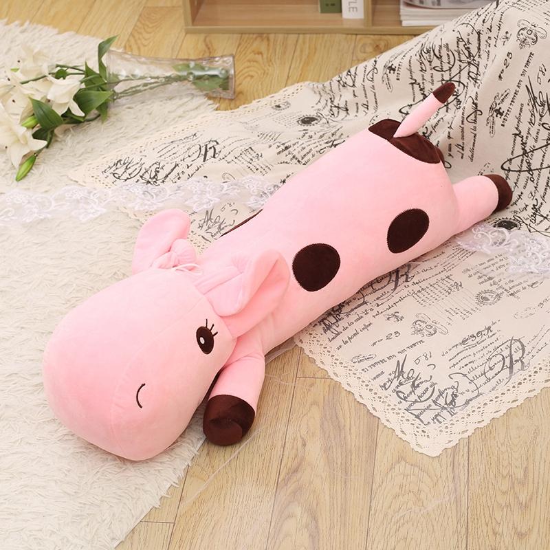 

Cute And Charming Giraffe Plush Playthings Gentle Stuffed Cartoon Animal Deer Dolls Sofa Decoration Birth Date Xmas Gifts 55cm розовый