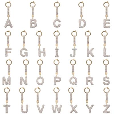 Contemporary Letter Keychain Featuring Crystal Details, Sturdy Metallic Key Chain Accessory for Daily Essential