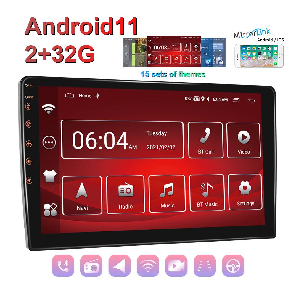

Высококачественный 10,1-дюймовый 2G + 32G автомобильный стерео GPS Navi MP5-плеер Android 11 двойной 2Din четырехъядерный процессор