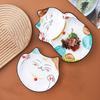 Korean Creative Cartoon Cat Baby Ceramic Plate Porcelain Tableware Steak Salad Western Plate Fish Dish Home Kitchen Supplies