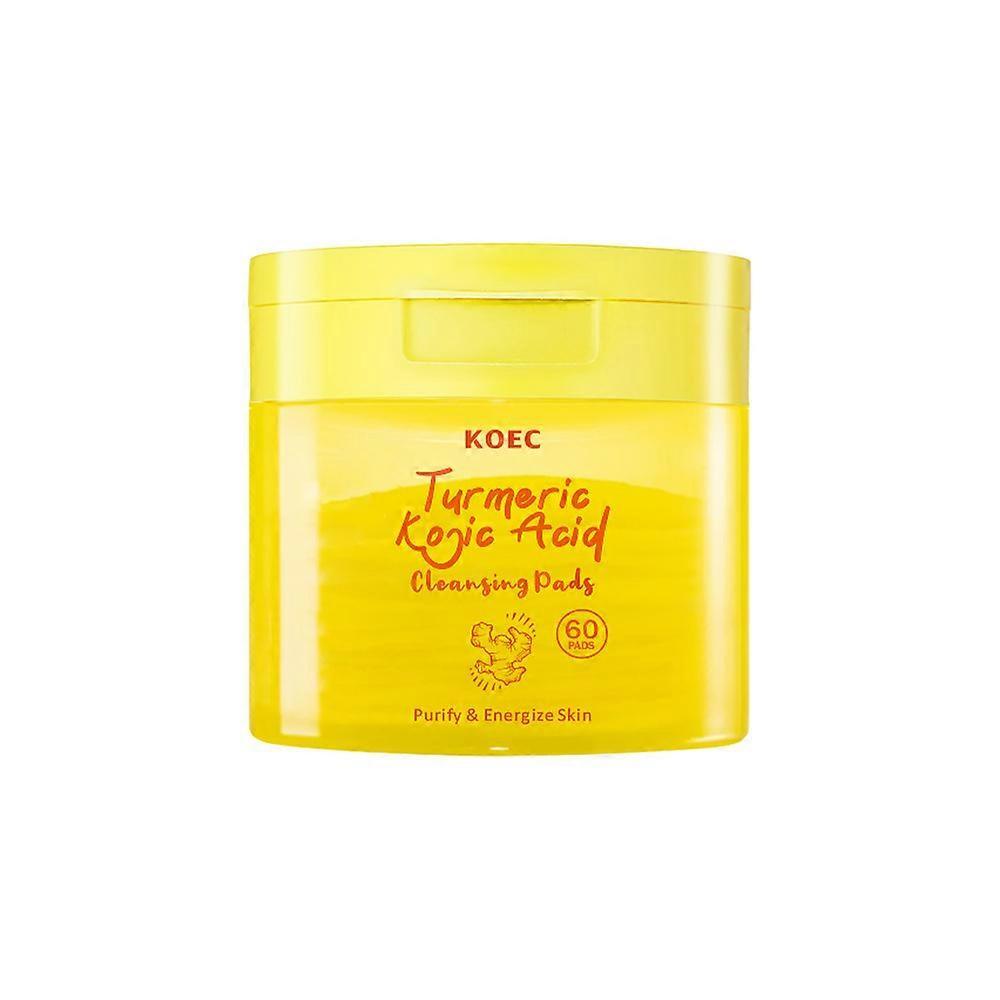 60 Pads Kojic Acid and Turmeric Cleansing Pads for Dark Spots and Uneven Skin Tone, Brightening and Exfoliating Face Pads with Natural Ingredients, An
