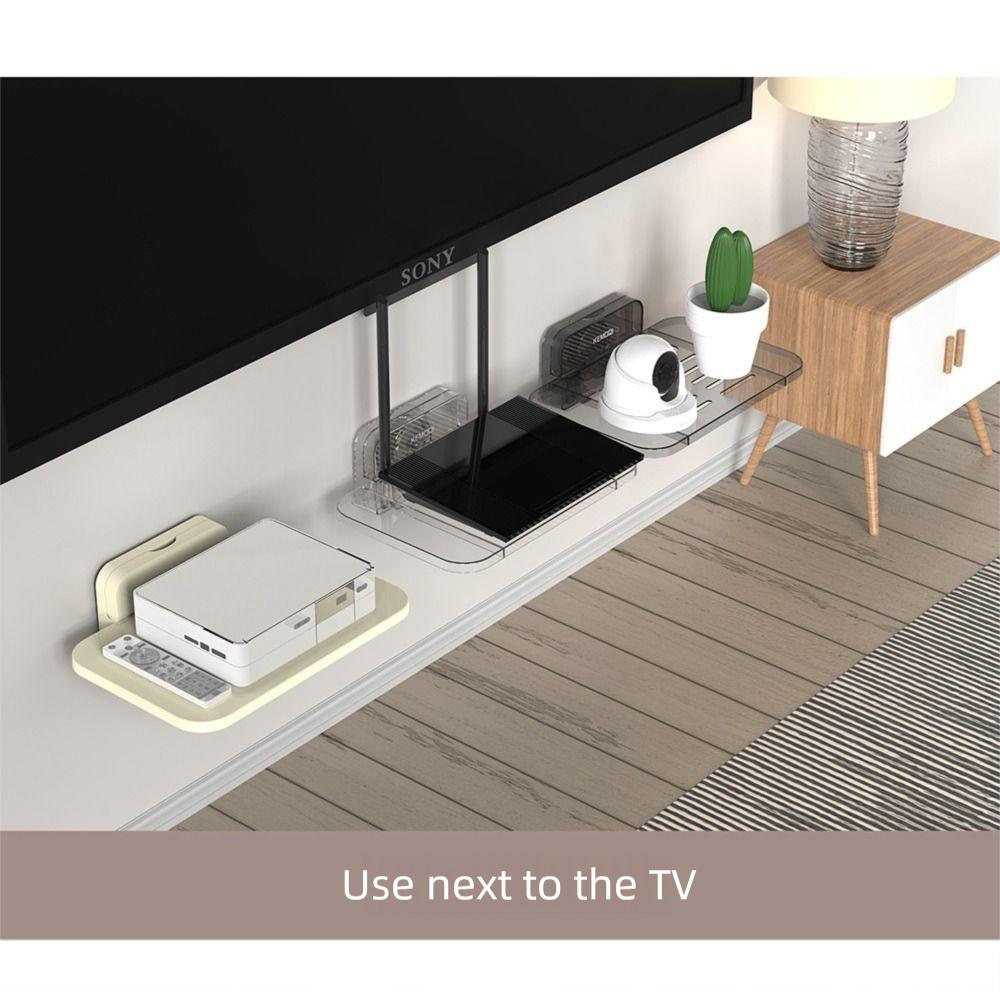 Suction Cup TV Set-top Box Rack Transparent Cable Power Bracket  Living Room Socket