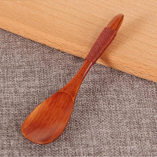 8cm Wooden Wood Spoon Soup Teaspoon Catering Kitchen Cooking Utensil Tool Gift