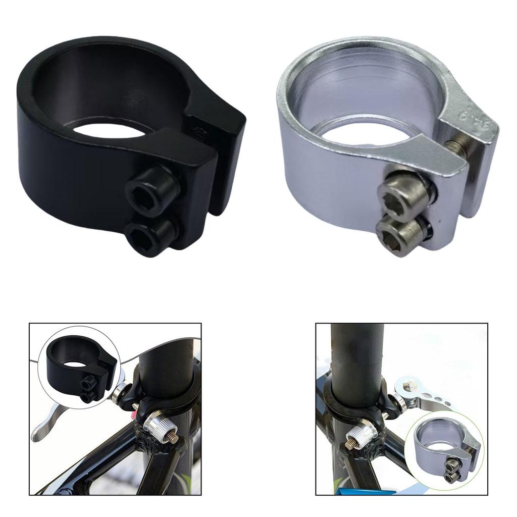 Bicycle Seat Tube Clamp, 1.37 Inch Spare Part Reliable Easy To Install Bicycle Saddle Clip Tightener Clip