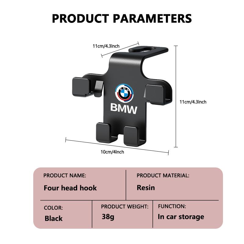 DLCP9 Universal Car Seat Back Durable Hook Auto Interior Accessories For BMW 1 3 4 5 6 7 Series M X1 X3 Performance Alpina G20 F20