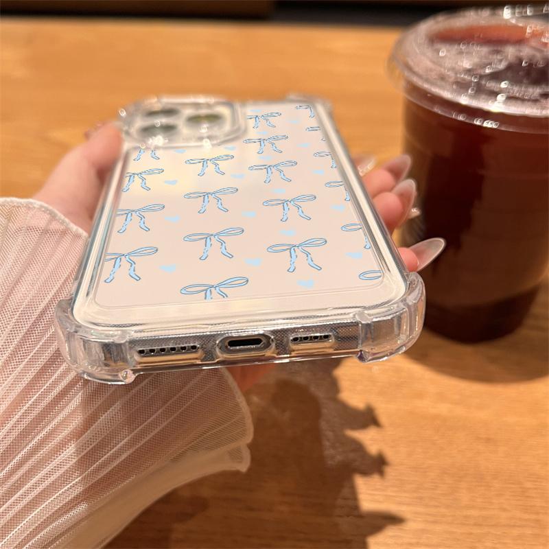 Colorful Bow Print Clear Phone Case For iPhone 16 14 13 12 11 15 Pro Max SE XR X XS 7 8 Plus Transparent Tpu Shockproof Cover