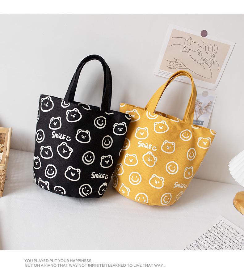Women's Canvas Lunch Tote Bag, Handbag for Office and Outings - Fashionable Lunch Box Carrier