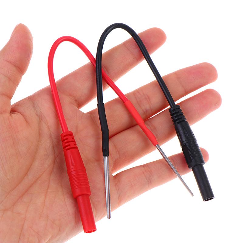 2 Peças Cabo Adaptador Fêmea de 4mm Terminal de Pino Plugue Fio Gancho Multímetro Plugue Banana Pontas de Prova Silicone Flexível Colher Posterior Sonda