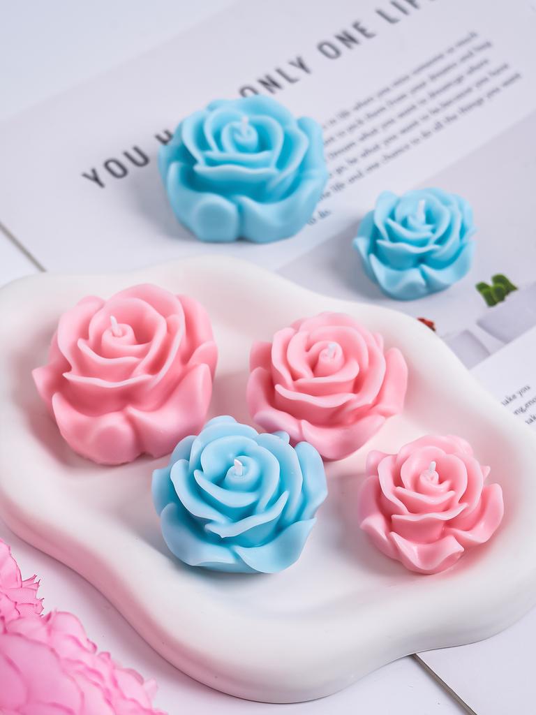 DIY 3D Růže Květiny Silikonová Forma na Svíčky Ručně Vyráběné Mýdlo Čokoládová Ozdoba Nástroj Aromaterapie Sádra Pryskyřice Forma Domácí Dekorace