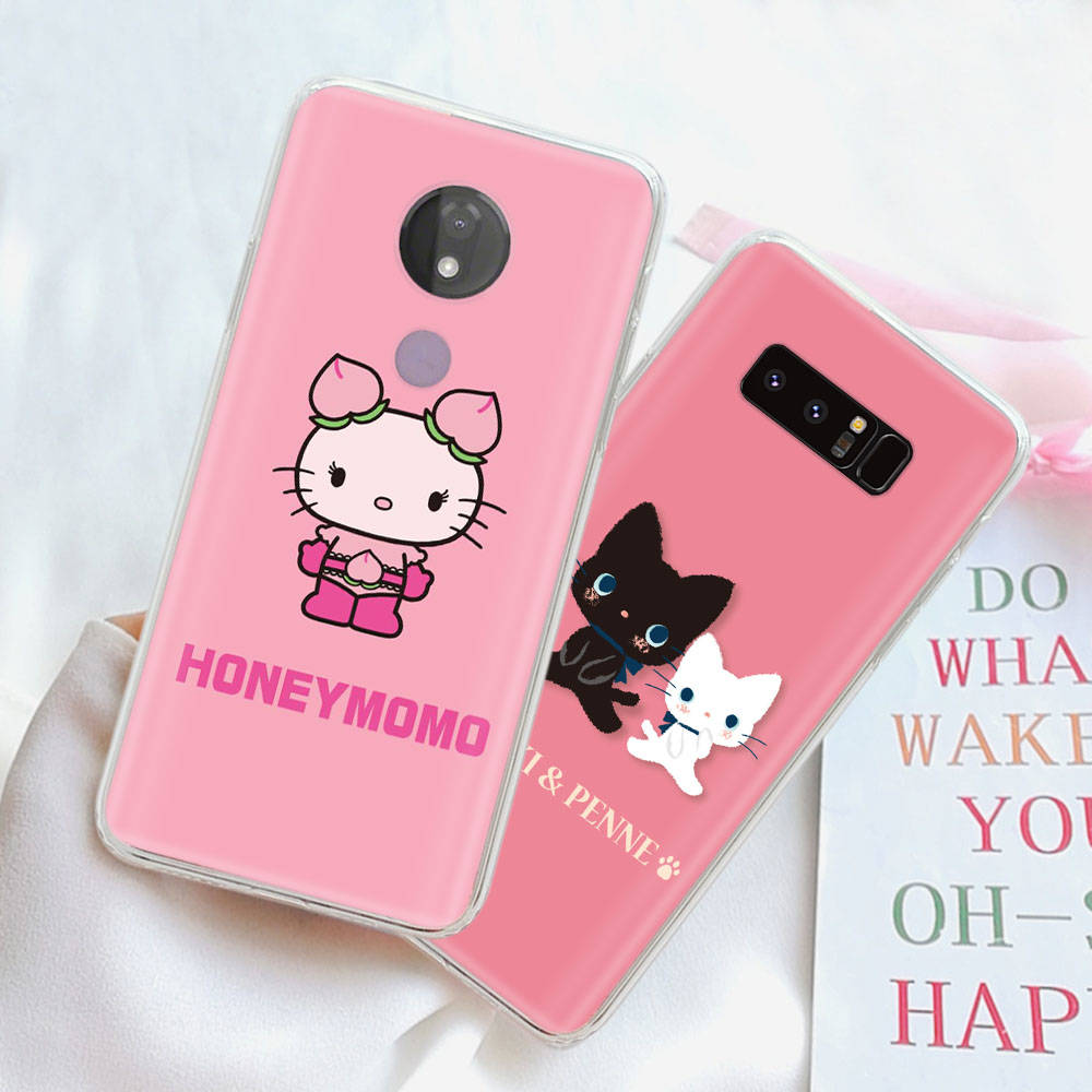 JZ25Cat Sanrio Transparent Case for Samsung A04 A14 A23 M33 M53 Realme 10 9 C35 C55 VIVO Y02 X80 Infinix Hot 30 Note 11 Tecno Spark 8P Pro