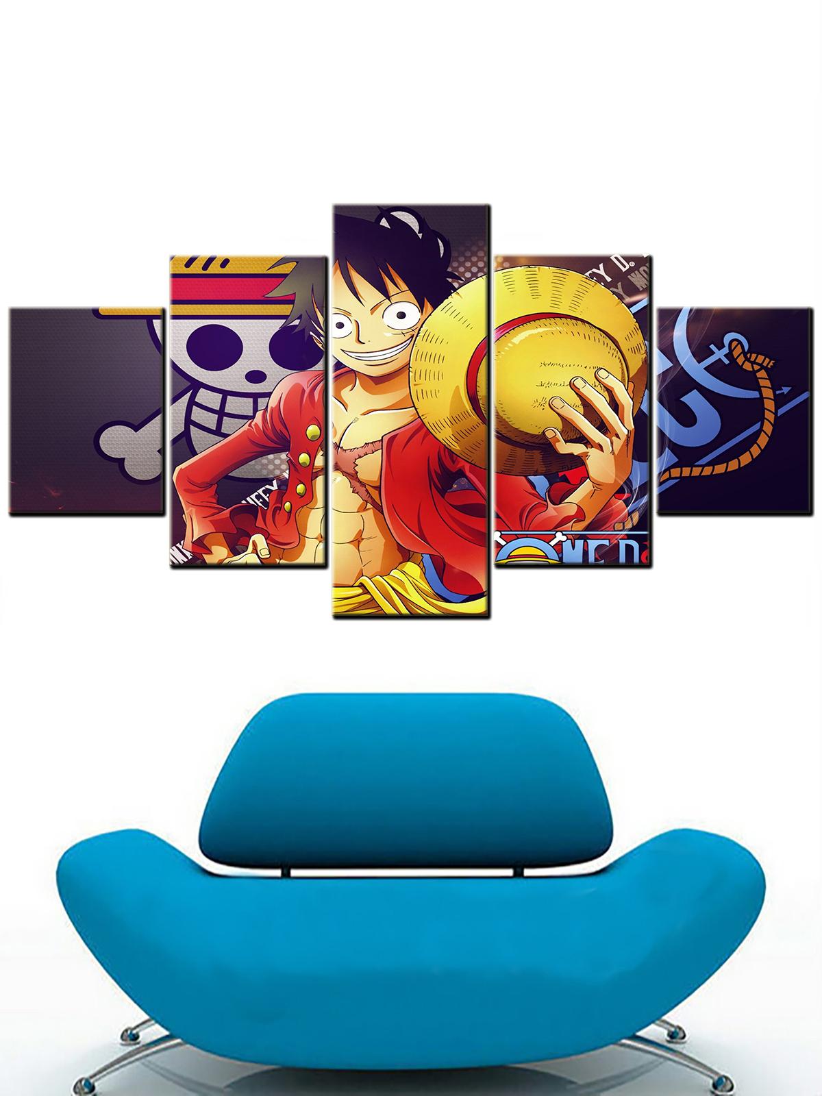 

Картина на холсте, 5 шт., японское аниме, рисунок пирата, мальчика, современные настенные украшения, художественные фотографии, модульные постеры, декор для гостиной, без рамки 20x35cm*2 20x45cm*2 20x55cm*1