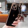 For iPhone 13 Case Love Heart Pattern TPU Phone Cover Wristband Finger Holder