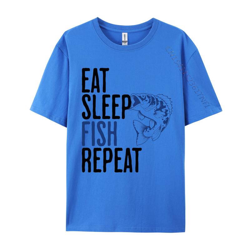 Eat Sleep Fish Repeat Tshirt Fashionable Men Tops T Shirt Rife T Shirts Graphic T Shirts 100 Cotton Black 3XL