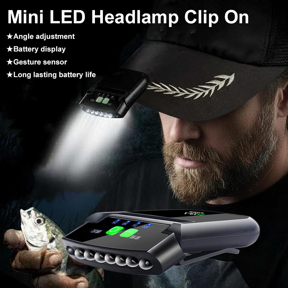 Mini LED Headlamp Clip On Cap Hat Light Head Torch Fishing Camping Lamp USB Rechargeable Portable Lighting Headlight ForHunting