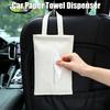 Car Tissue Holder for Visor Hanging Napkin Dispenser with Woven Pattern Universal Armrest Tissue Case for Vehicle Interior