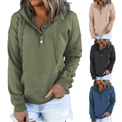 Women's Long-sleeved Loose Casual Hooded Drawstring Pocket Hoodie