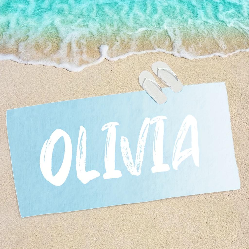 Personalized Beach Towel Custom Name/Logo Oversized Microfiber Quick-Dry Towel Summer Party Gift for Beach Swimming Bath Sports