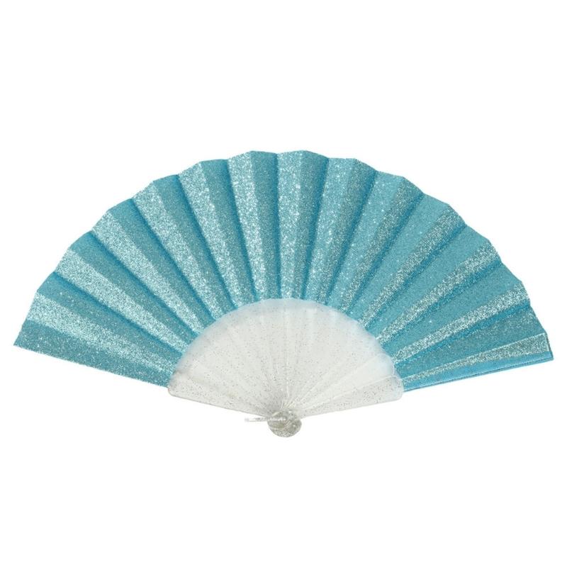 Glittering Hand Fan With Sparkling Transparent Ribs Plastic Decorative Craft Folding Fan For Parties Home Decors Gift