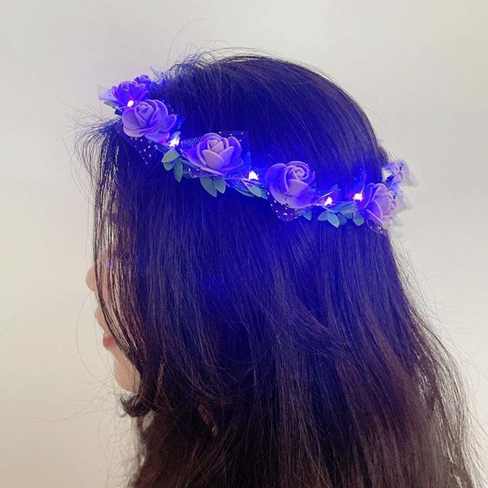 Tiara Flower Crowns Luminous Glowing Wreath Elegant Wreath Headband  Girls