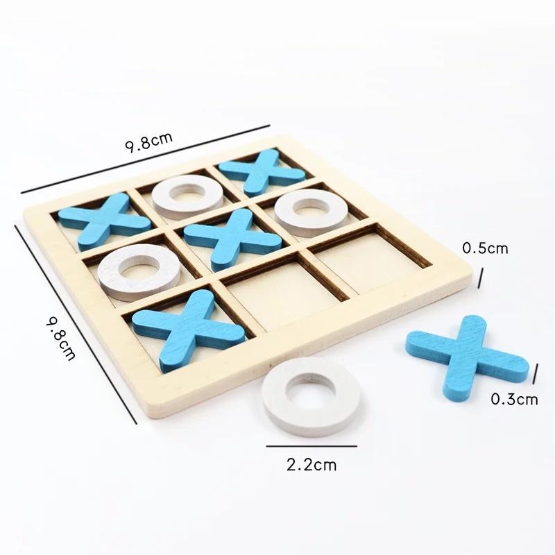 Wooden Tic Tac Toe Games Puzzle Templates XO Table Chess Board Game for Kids Family Activities Educational Toys Birthday Gift