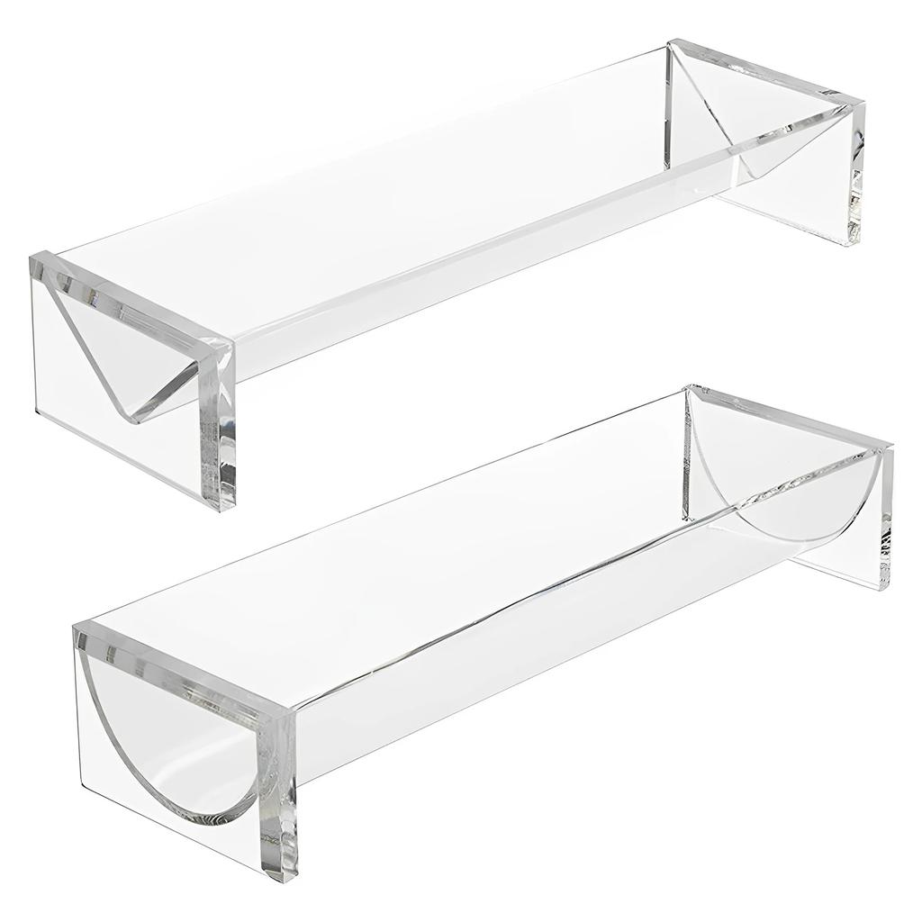 2/4 Pcs Cracker Serving Tray Clear Acrylic Cracker Holder 8.75x2.75x1.5 Inch Multipurpose Food Display Stands for Party Events