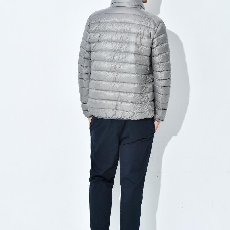 Trendy Lightweight Down Coat Men's Stand Collar Slimming Smooth Jacket Youth Men Casual Scene