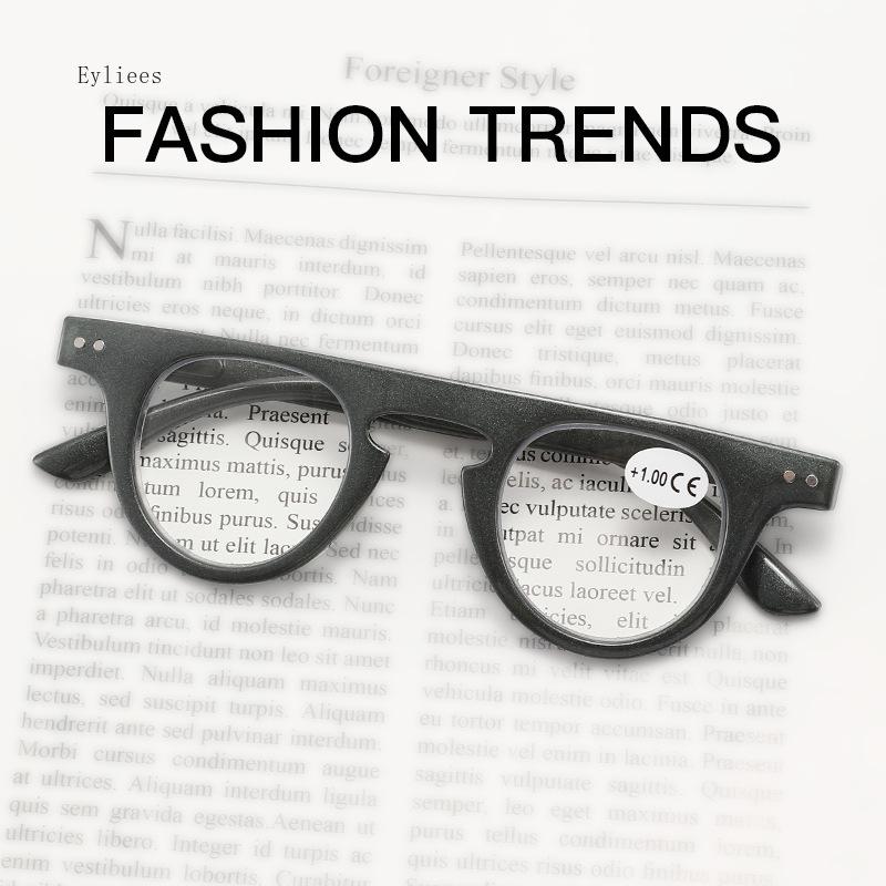 Round Shape Reading Spectacles Women Male Fashion Anti- Blue-Ray T Letter Presbyopia Eyeglasses Female Oval Magnifier +2.5 culos