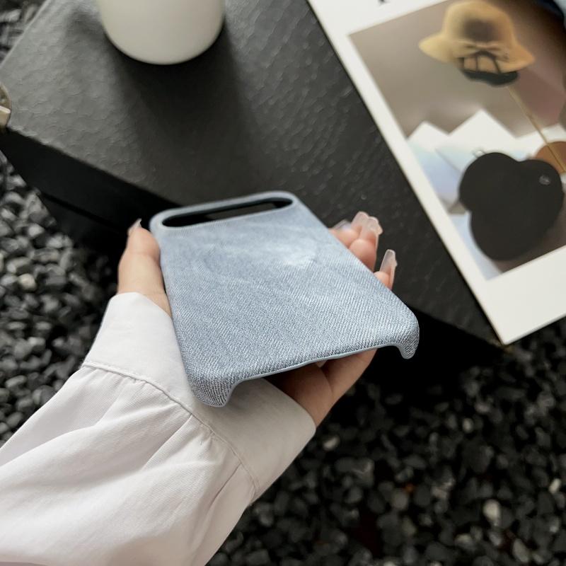 Simple Matte Cowboy Cloth Texture Leather Wireless Charging Magnetic For Magsafe Case For Google Pixel 9 8 7 Pro XL 7A 8A Cover