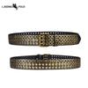 New European and American Rivet Three-row Eyelet Punk Belt PU Belt Men and Women Hash Personality Trend Belt