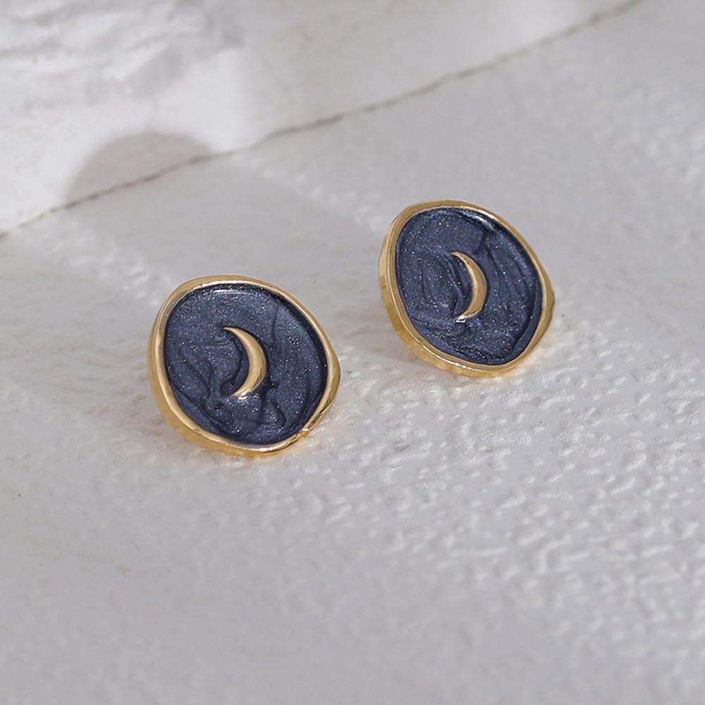 

Heart Geometric Versatile Moon Star Earrings For Women In Multiple Colors