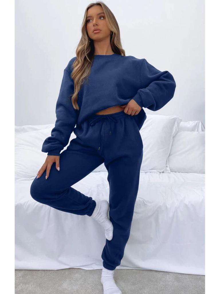 European Winter Women's Printed Hoodie & Pants Set