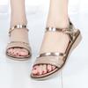 Mode AIYUQI Damen Sandalen Flach 2025 Neu Golden Damen Sommer Sandalen Mode Süß Silber Große Größe 41 42 Sandalen Damen